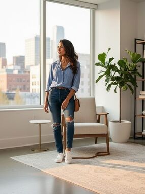 Lee Dark Blue Ripped Skinny Jeans for Women